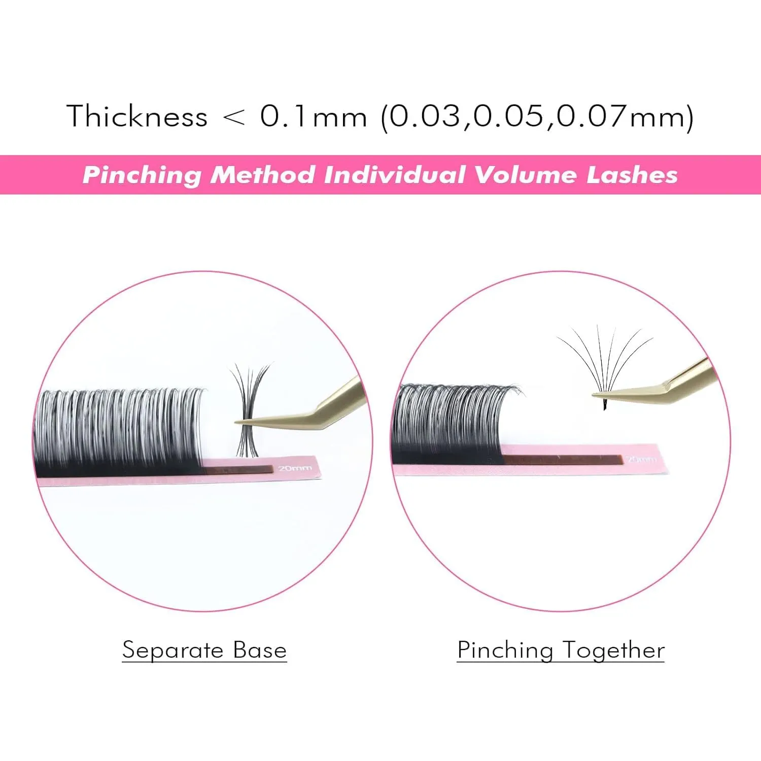 ALLOVE Eyelash Extension Three Boxes Classic Lash Extensions 0.05 D Curl 8-15|11-17|15-20mm Mixed Tray Individual Volume Lash Extensions Lash Trays for Lash Extensions Supplies Single Lashes