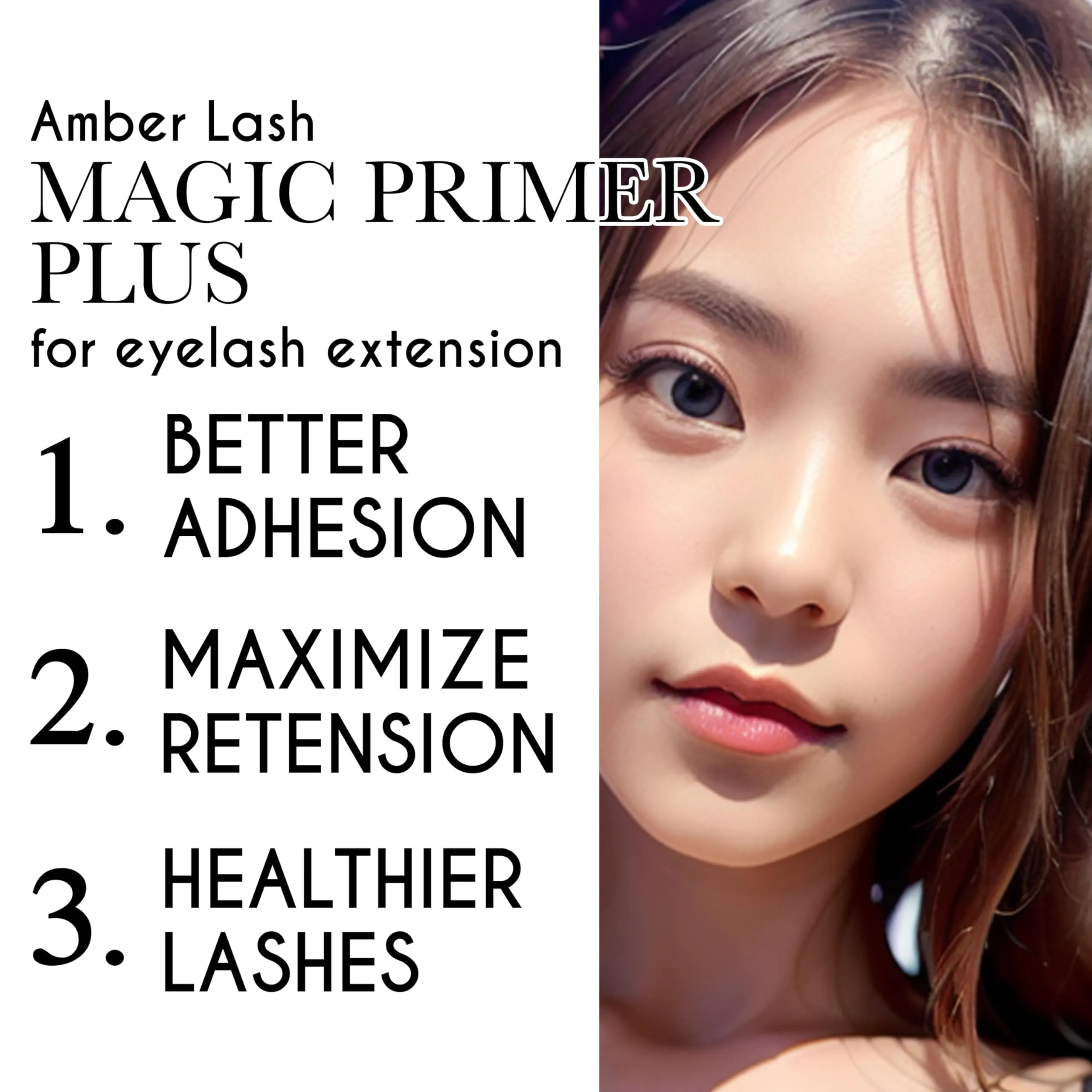 Amber Lash Magic Primer Plus  [500ml/16.9oz], Gentle Eyelash Extension Primer to Increase Adhesive Strength and Bonding Retention on Natural Lashes, Remove Makeup Residue, Oil, and dust from lashes