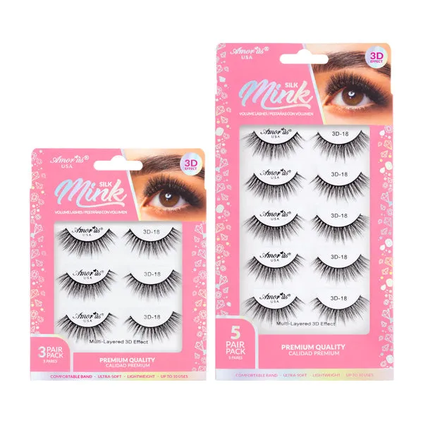 Amor Us Silk Mink Volume Lashes 3D Effect 3D-18