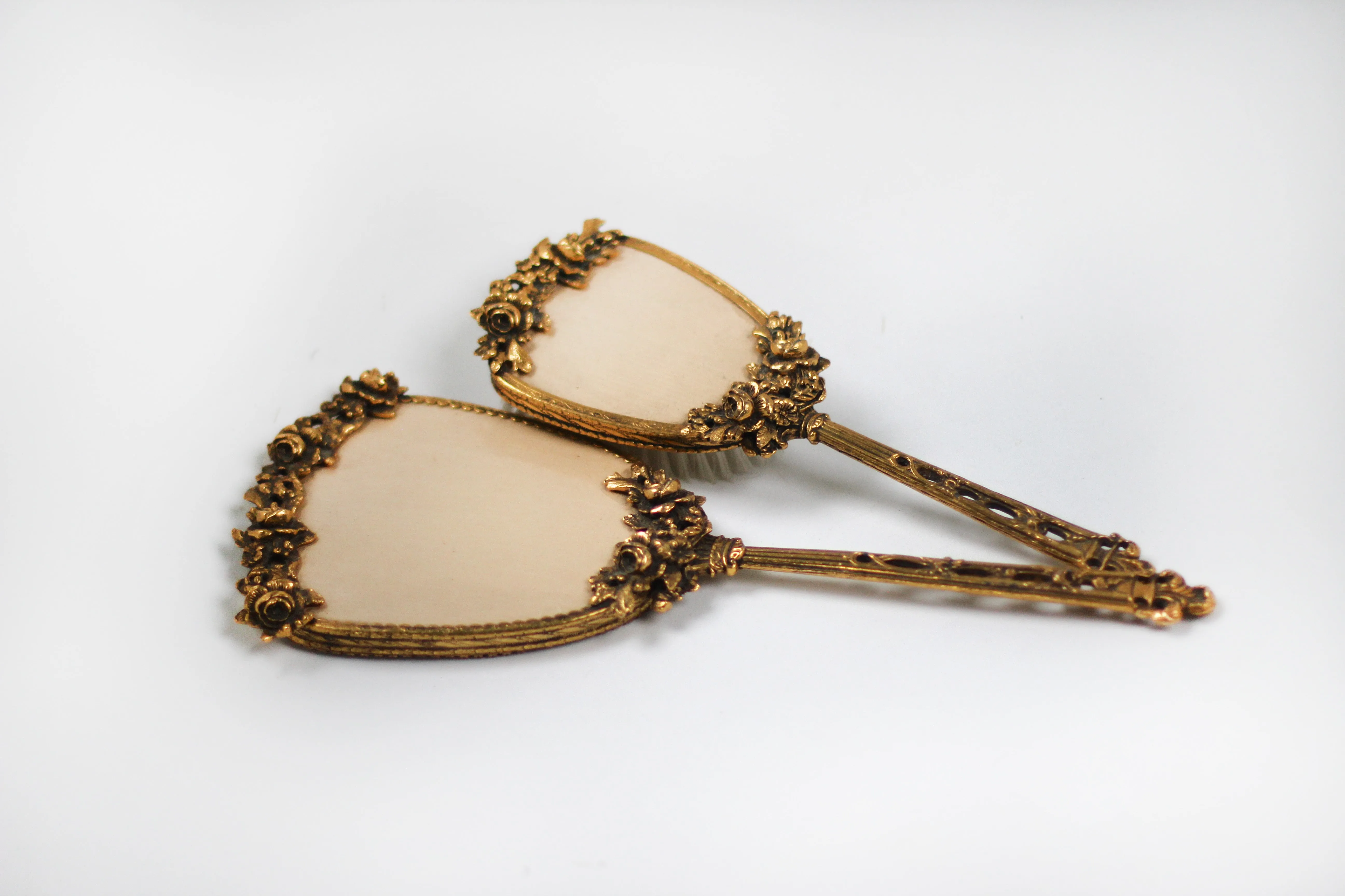 Antique Rare Floral Vanity Set