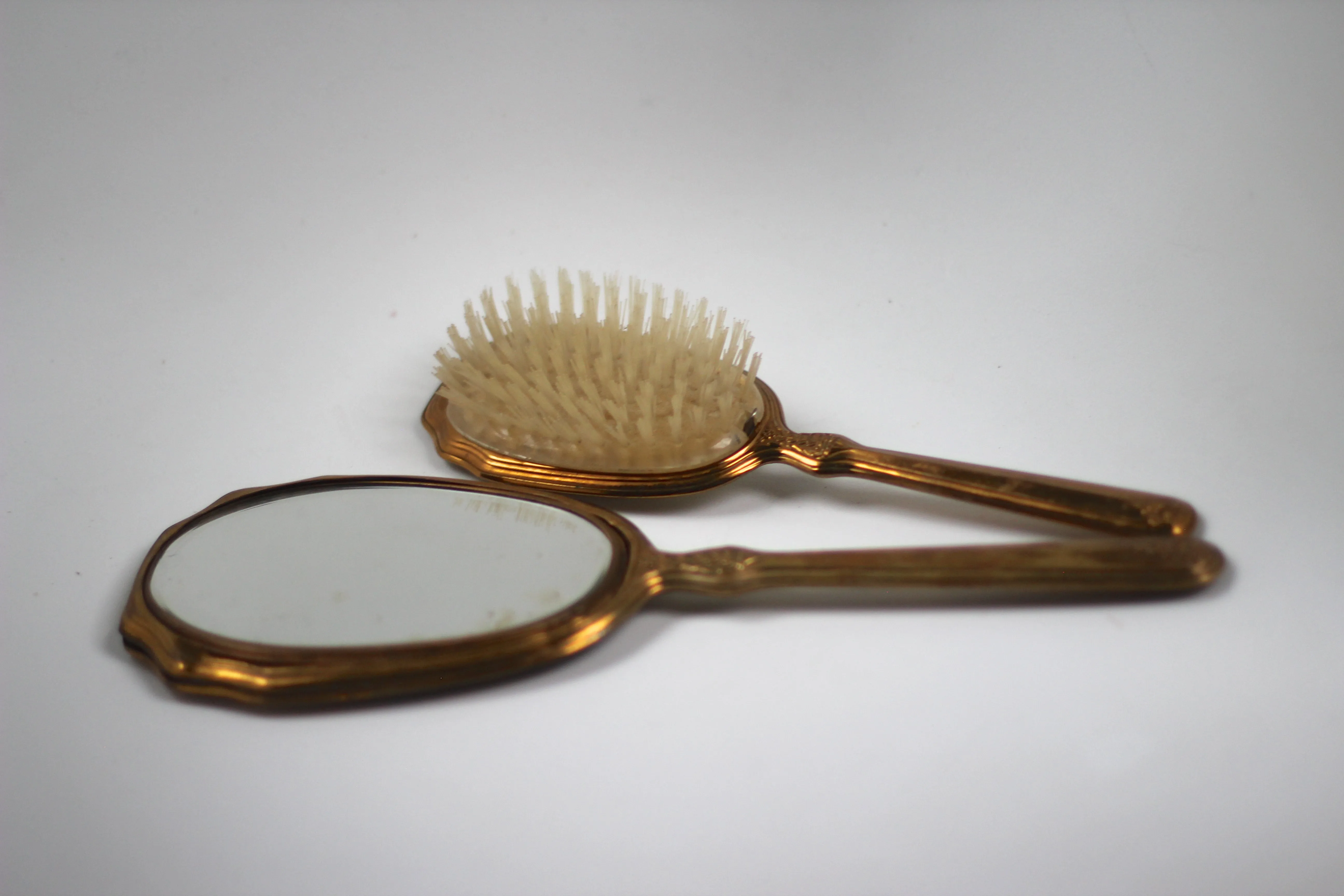 Antique Silver Bronze Vanity Set