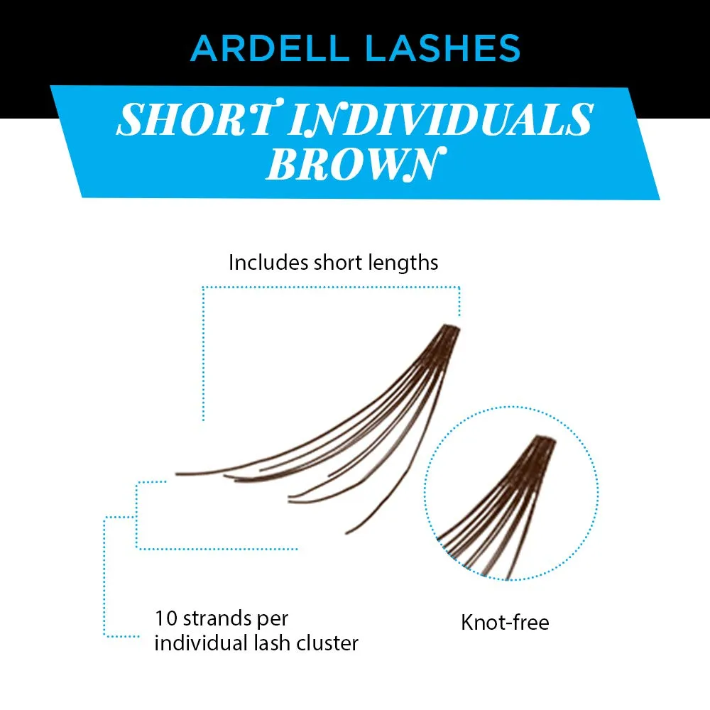 Ardell Individual False Eye Lashes - Short, Brown, Black, Natural Look DIY Lash Clusters, Easy Application for Eyelash Extension Effect, 4 Pack