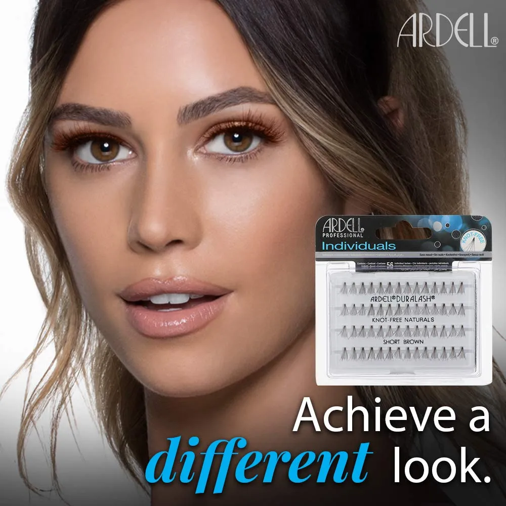 Ardell Individual False Eye Lashes - Short, Brown, Black, Natural Look DIY Lash Clusters, Easy Application for Eyelash Extension Effect, 4 Pack