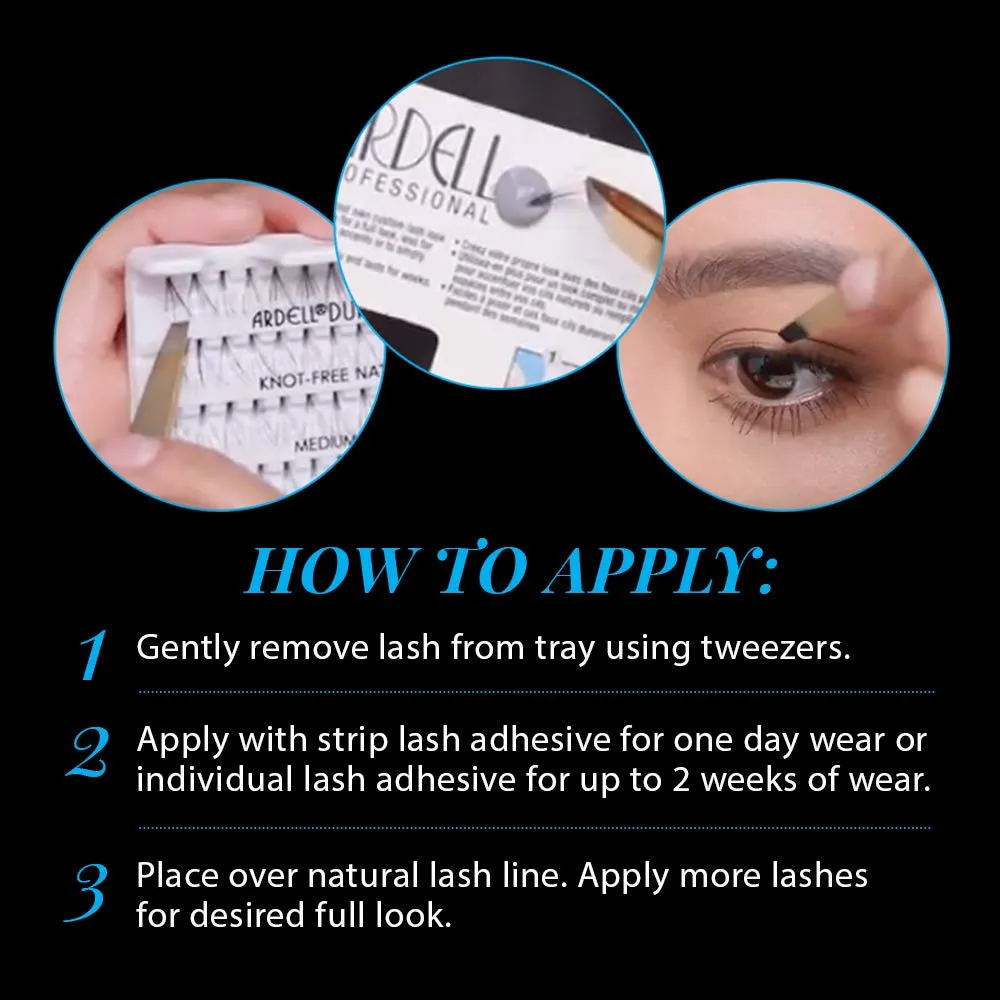 Ardell Individuals False Eye Lashes - Medium Black, DIY Lash Clusters, Lash Band, Long-Lasting Eyelash Extensions, 4 Pack