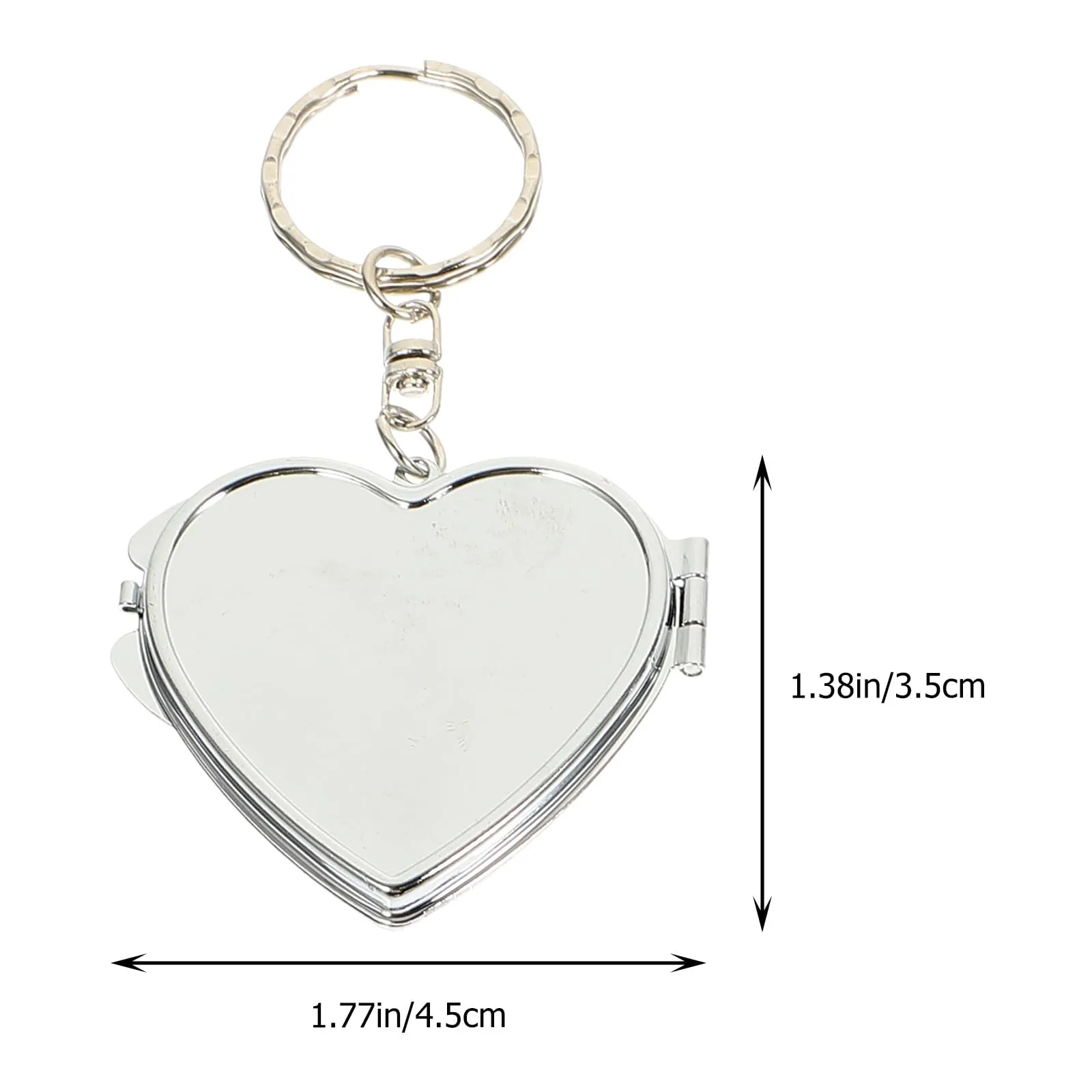 balacoo 20 Pcs Keychain Makeup Mirror Heart Shaped Keychain Portable Mirror Heart Shaped Mirror Small Key Fob Metal Folding Mirror Keyring Keychain Aluminum Mirror Travel Bulk Cosmetic, 5x4.5cm