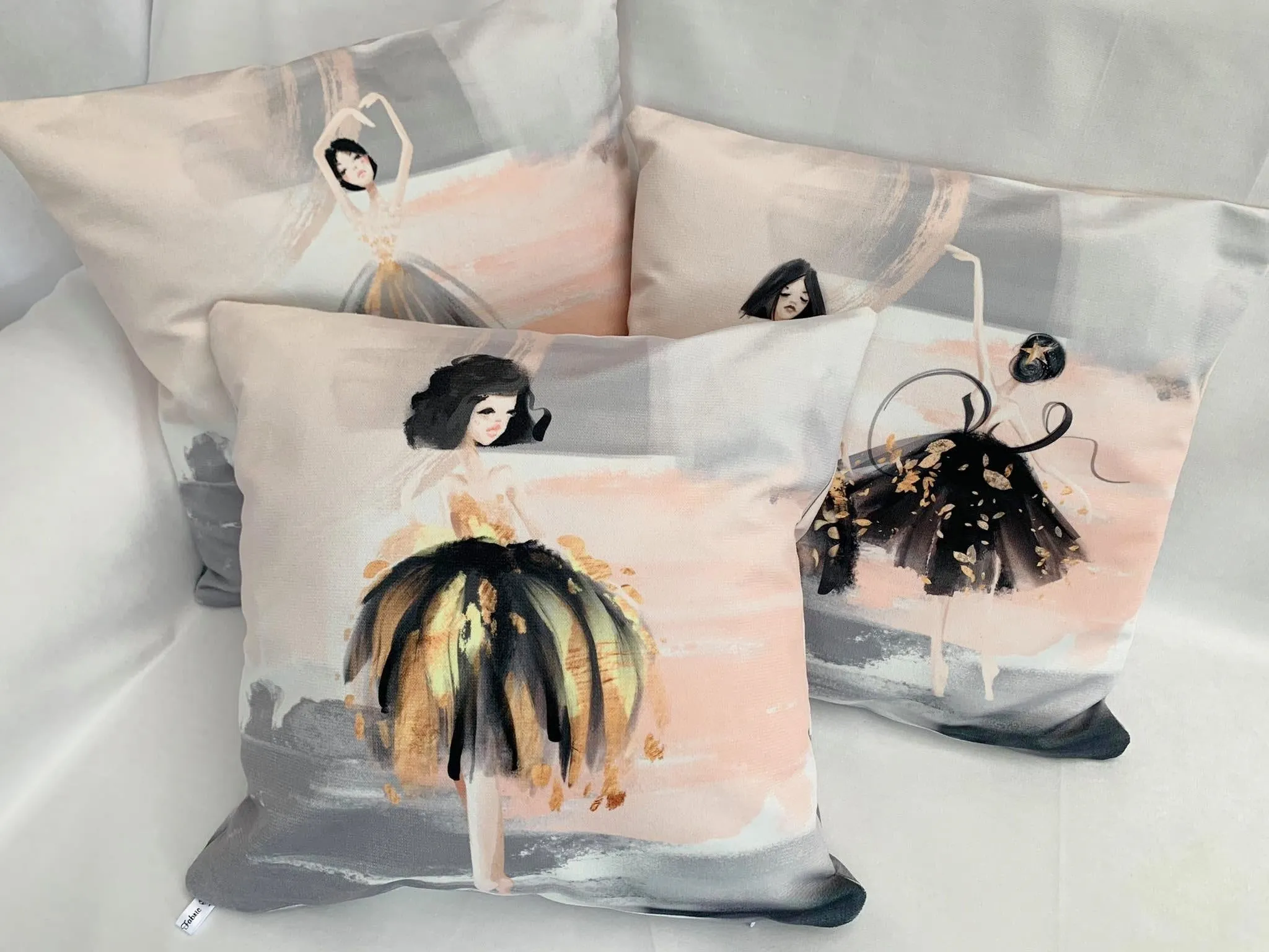 Ballerina Dancer Velvet Luxury Pillow Covers 45x45cm Zippered