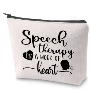 BAUNA Speech Therapy Survival Kit SLP Appreciation Gift Speech Therapy is a Work of Heart Cosmetic Bag SLP Graduation Gift (SLP Heart) Slp Heart