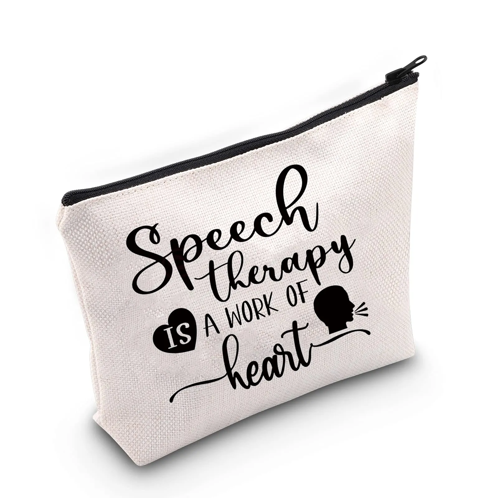 BAUNA Speech Therapy Survival Kit SLP Appreciation Gift Speech Therapy is a Work of Heart Cosmetic Bag SLP Graduation Gift (SLP Heart) Slp Heart