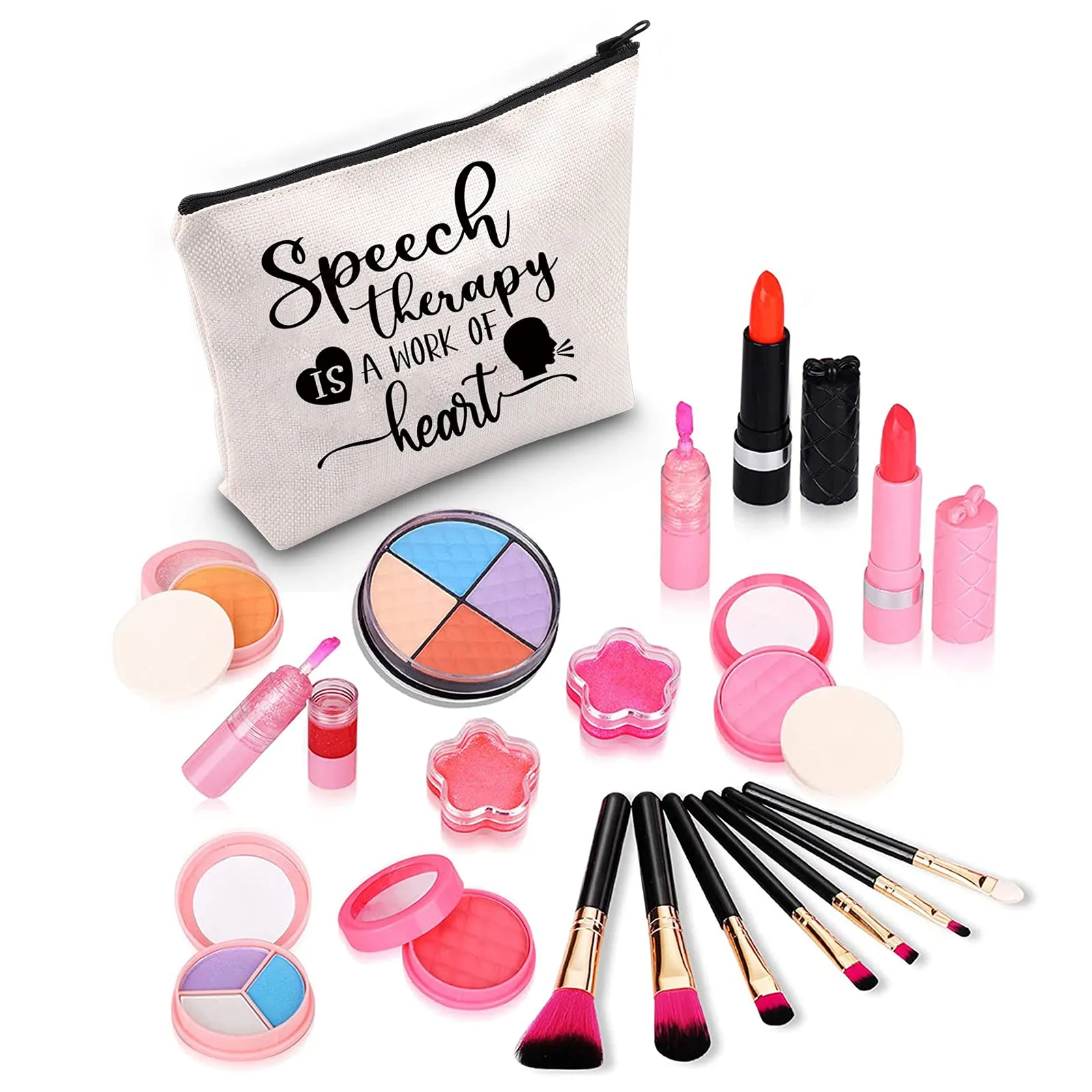 BAUNA Speech Therapy Survival Kit SLP Appreciation Gift Speech Therapy is a Work of Heart Cosmetic Bag SLP Graduation Gift (SLP Heart) Slp Heart