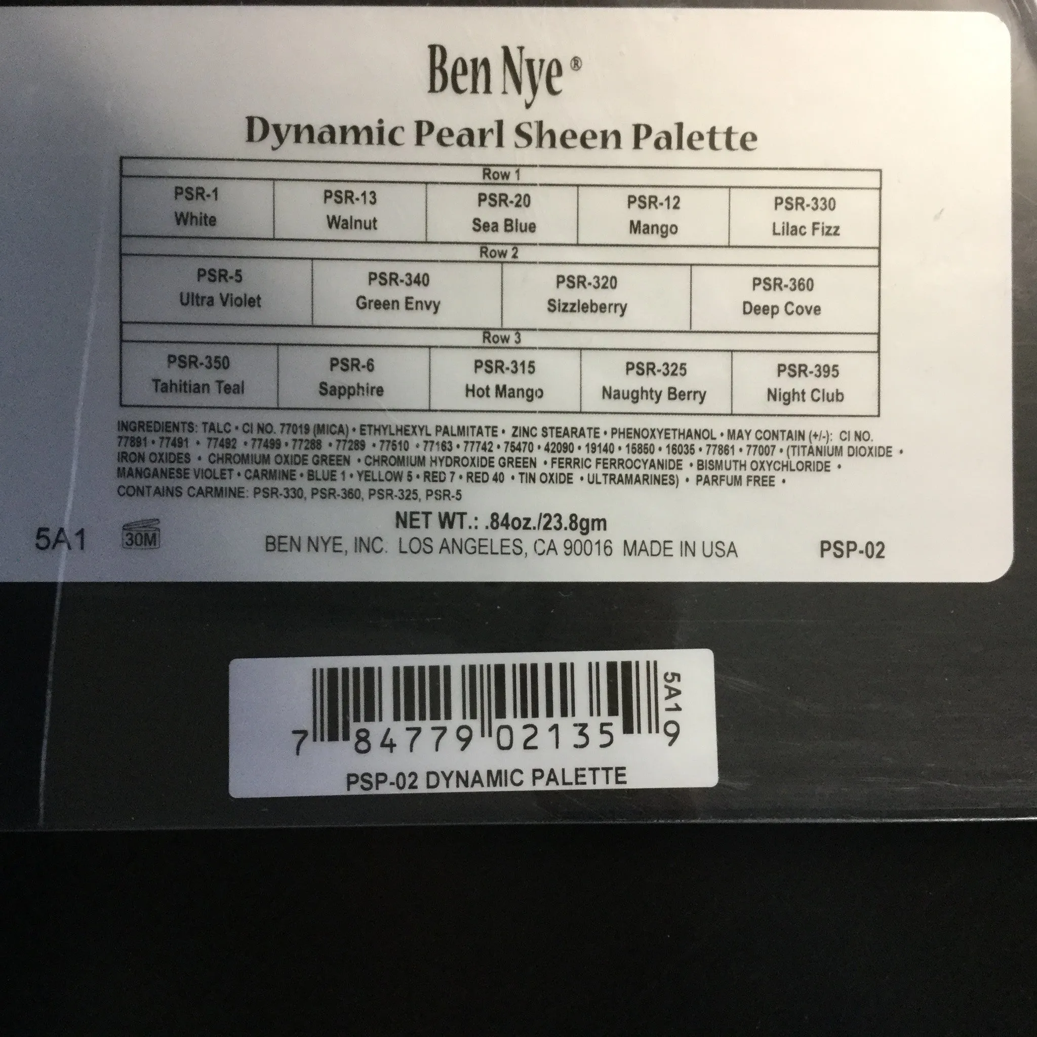 Ben Nye DYNAMIC Pearl Sheen palette