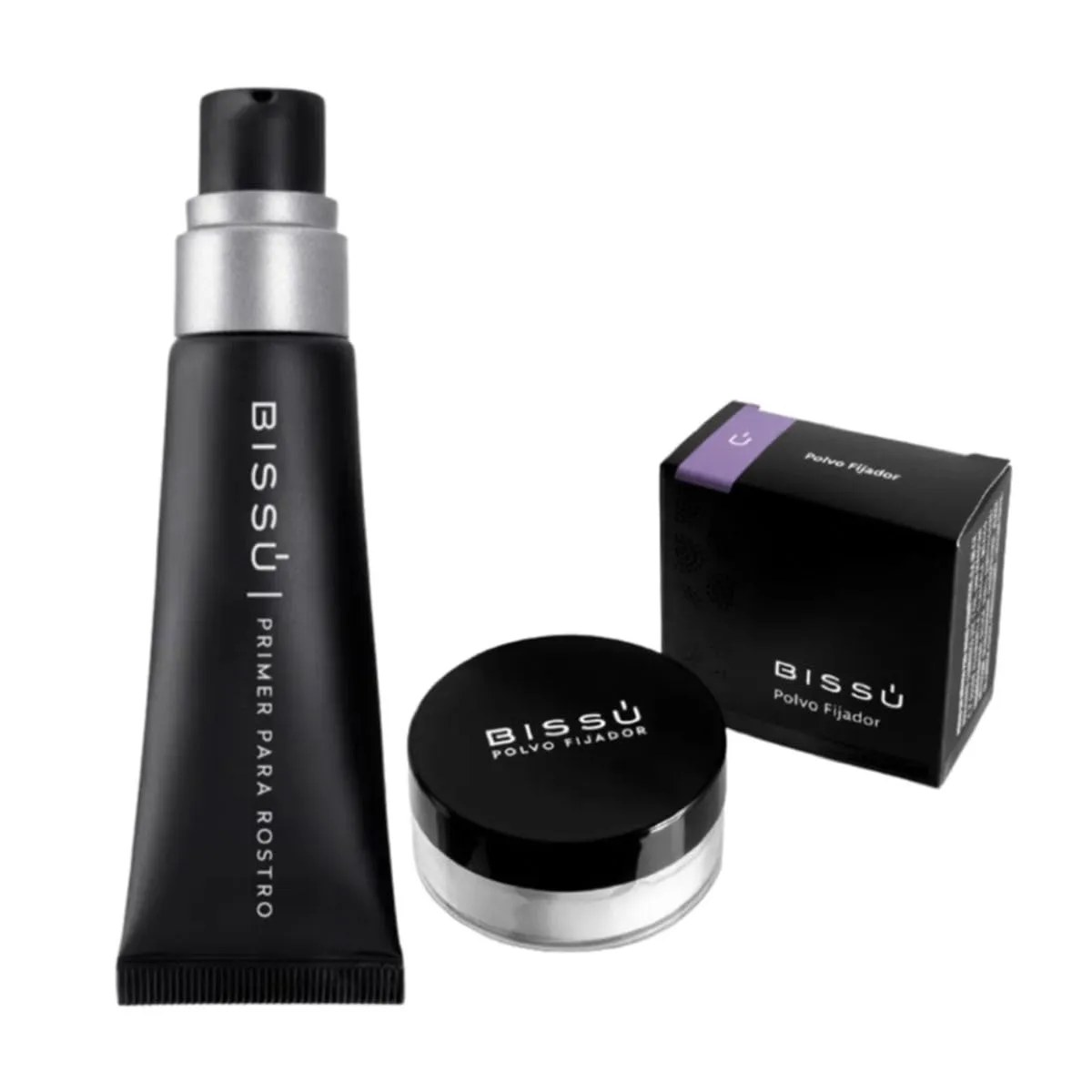 Biss Face Kit: Silky Primer (27.5 ml) & Setting Powder (8g) - Oil-Free, Fragrance-Free, with Hyaluronic Acid & Jojoba Oil for a Matte Finish