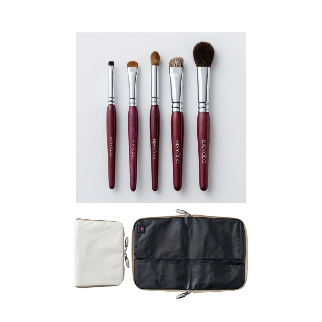 Bisyodo Purpleheart Eye Brush Set (incl. Case, Shampoo, Towel)