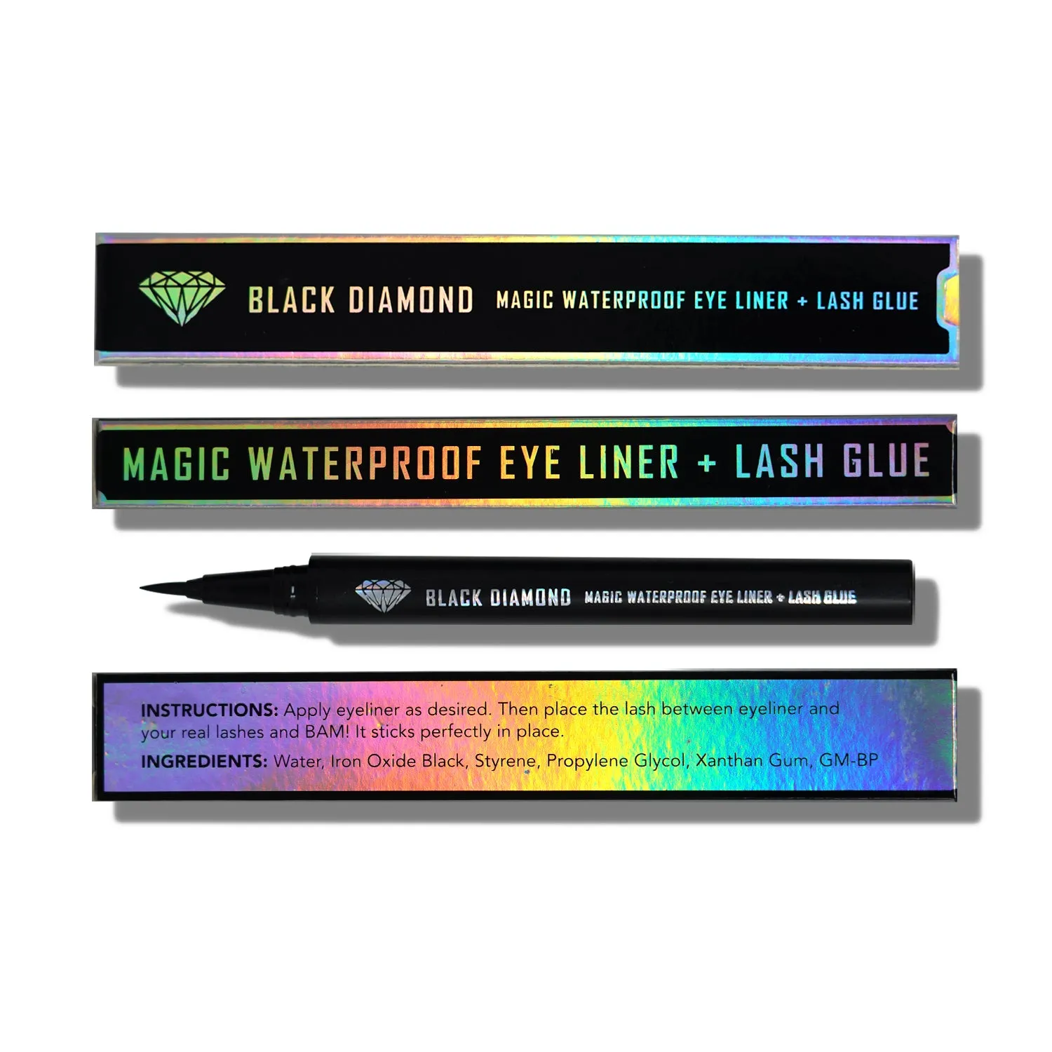 Black Diamond Magic Waterproof Eye Liner   Lash Glue (Full Size)