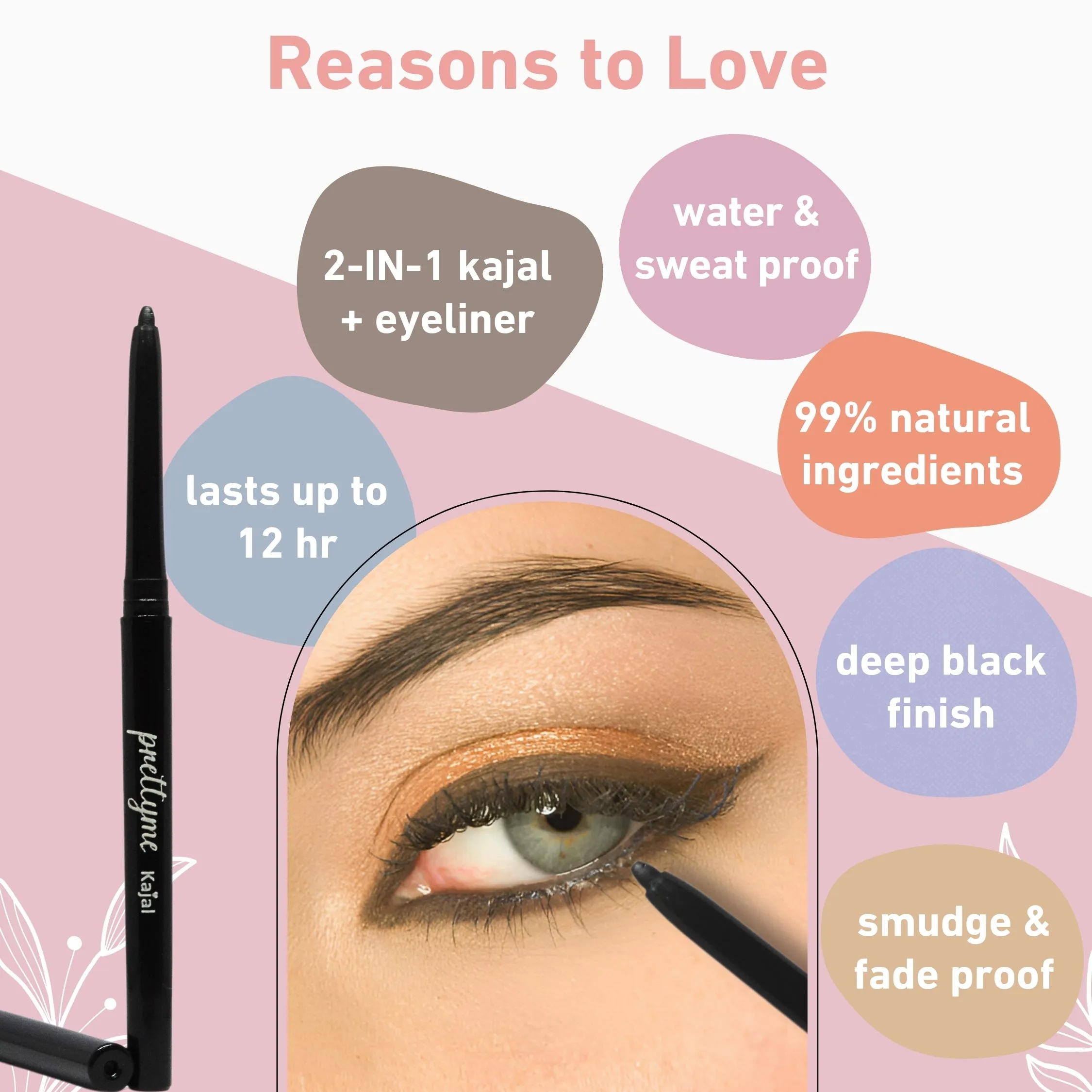 Black Kajal Pencil   Eyeliner | 99% Natural Ingredients