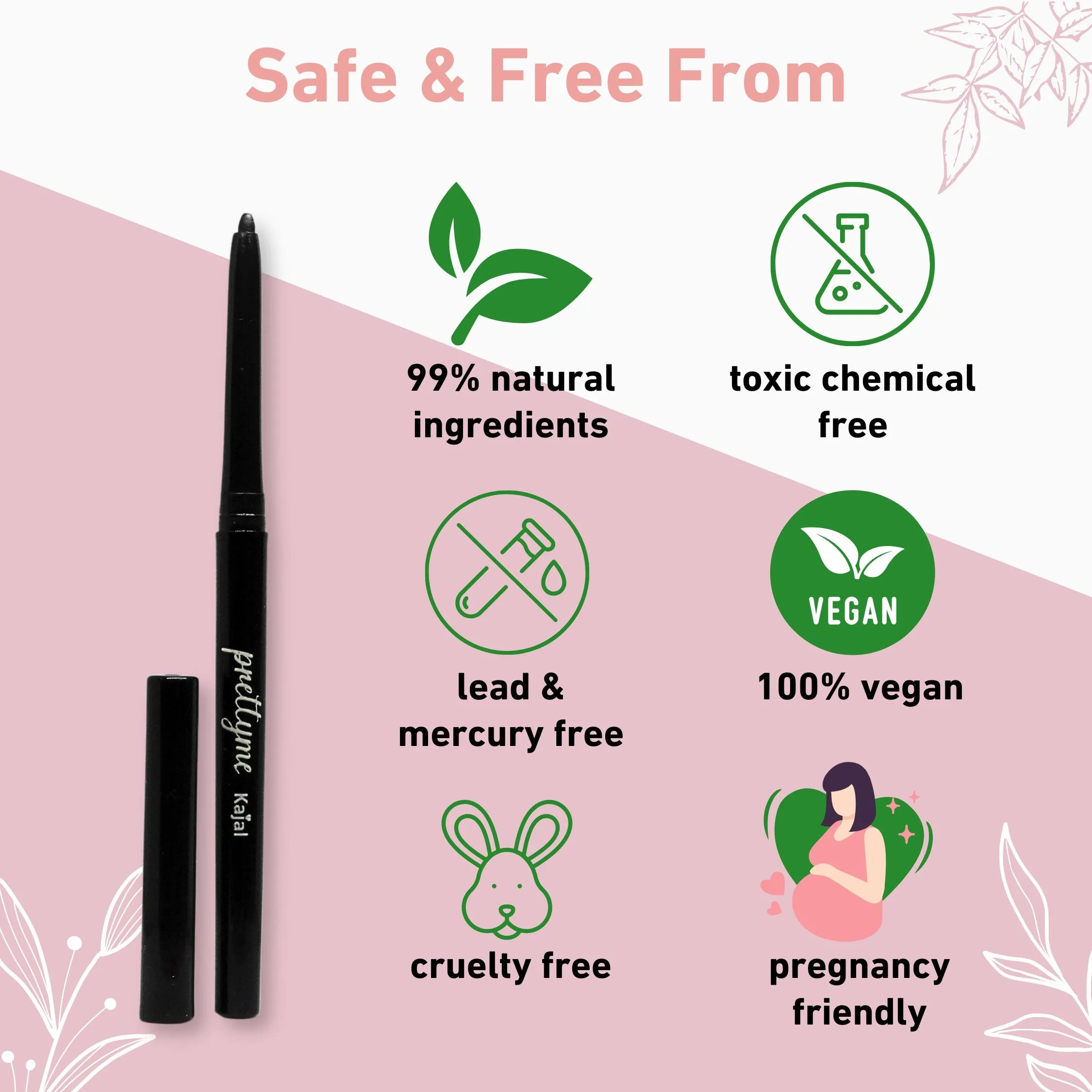 Black Kajal Pencil   Eyeliner | 99% Natural Ingredients