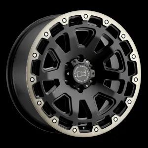 Black Rhino Razorback 20X9 8X170 12mm Matte Black W/ Machined Dark Tint Lip