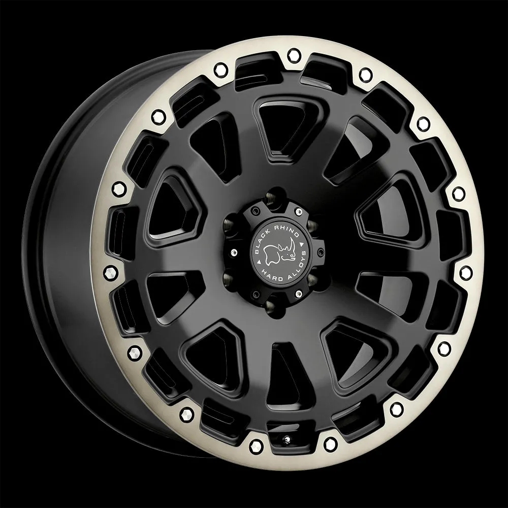 Black Rhino Razorback 20X9 8X170 12mm Matte Black W/ Machined Dark Tint Lip