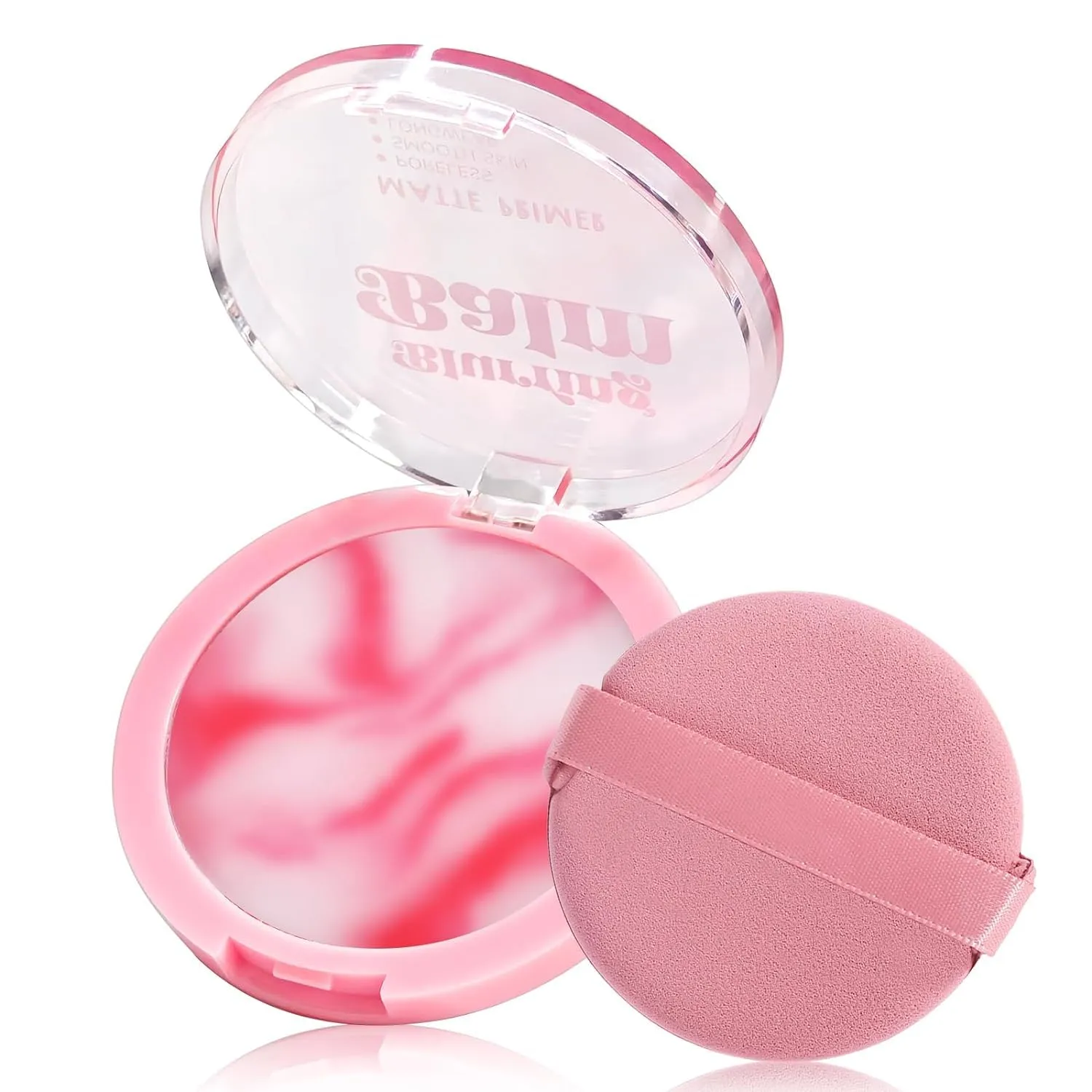 Blurring Balm Matte Primer for Mature Women, Poreless Soft-Focus Effect, Oil Control Longwear Setting Powder Balm, Flawless Matte Finish, Evens Skin Tone, Smooths Wrinkles, Lightweight Foundation Base
