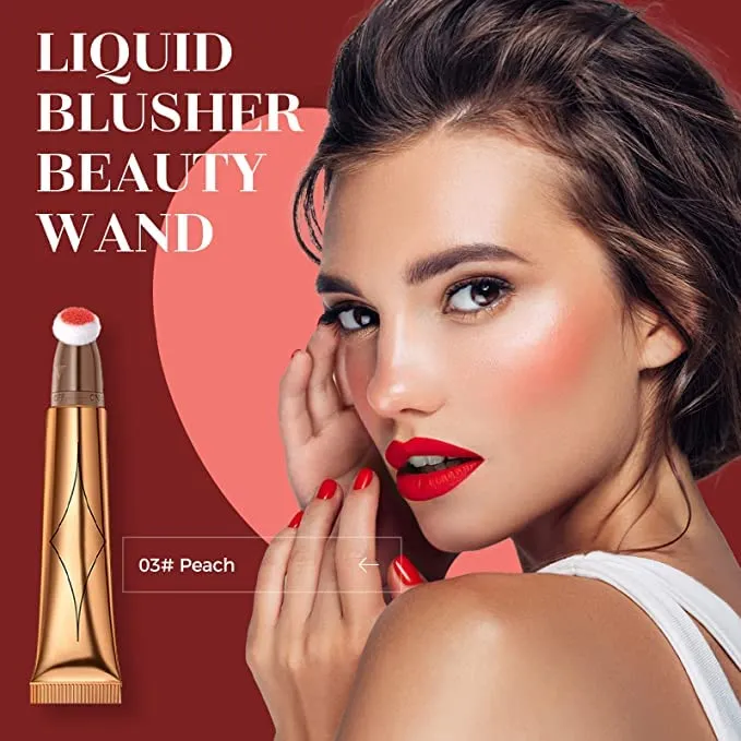 Blush Dreams Contour Beauty Wand, Liquid Face Concealer Contouring Stick with Cushion Applicator, Long Lasting Smooth Natural Matte Finish, Lightweight Blendable Super Silky Cream Contour Stick (Light Pink blush Contour Silver Highlighter)