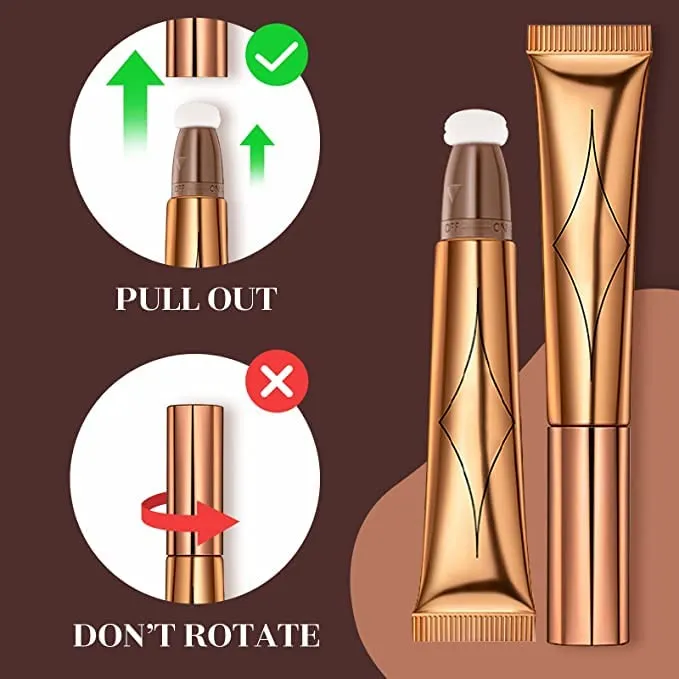 Blush Dreams Contour Beauty Wand, Liquid Face Concealer Contouring Stick with Cushion Applicator, Long Lasting Smooth Natural Matte Finish, Lightweight Blendable Super Silky Cream Contour Stick (Light Pink blush Contour Silver Highlighter)