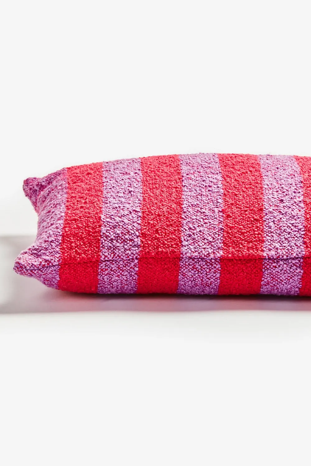 BONNIE AND NEIL BOUCLE STRIPE CANDY CUSHION 60CM X 40CM