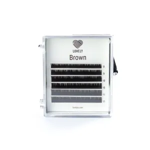 Brown Eyelash Extensions - 6 Line Mix