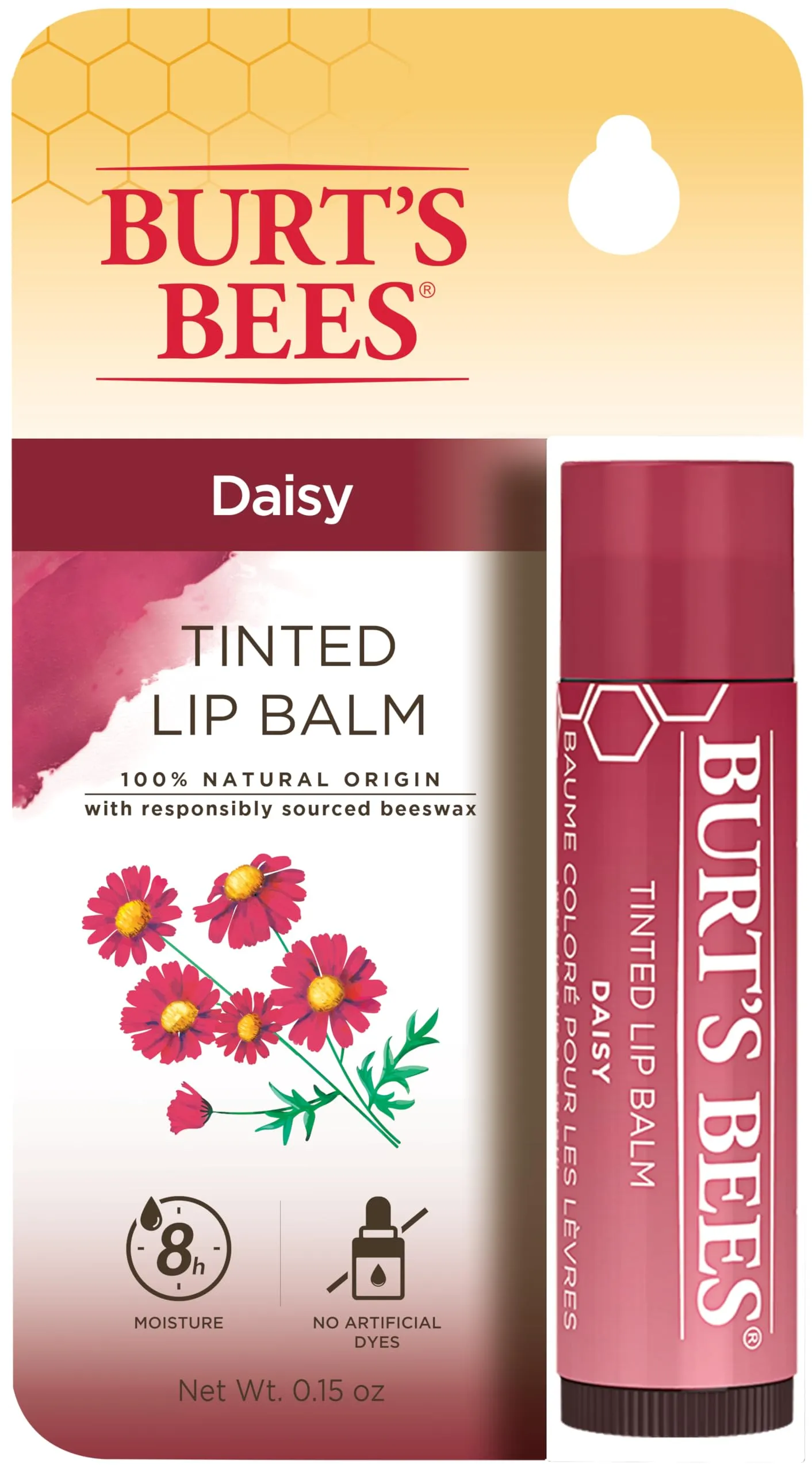 Burt's Bees 100% natural origin moisturizing Tinted Lip Balm, Daisy with Shea Butter-1 Tube 1 count