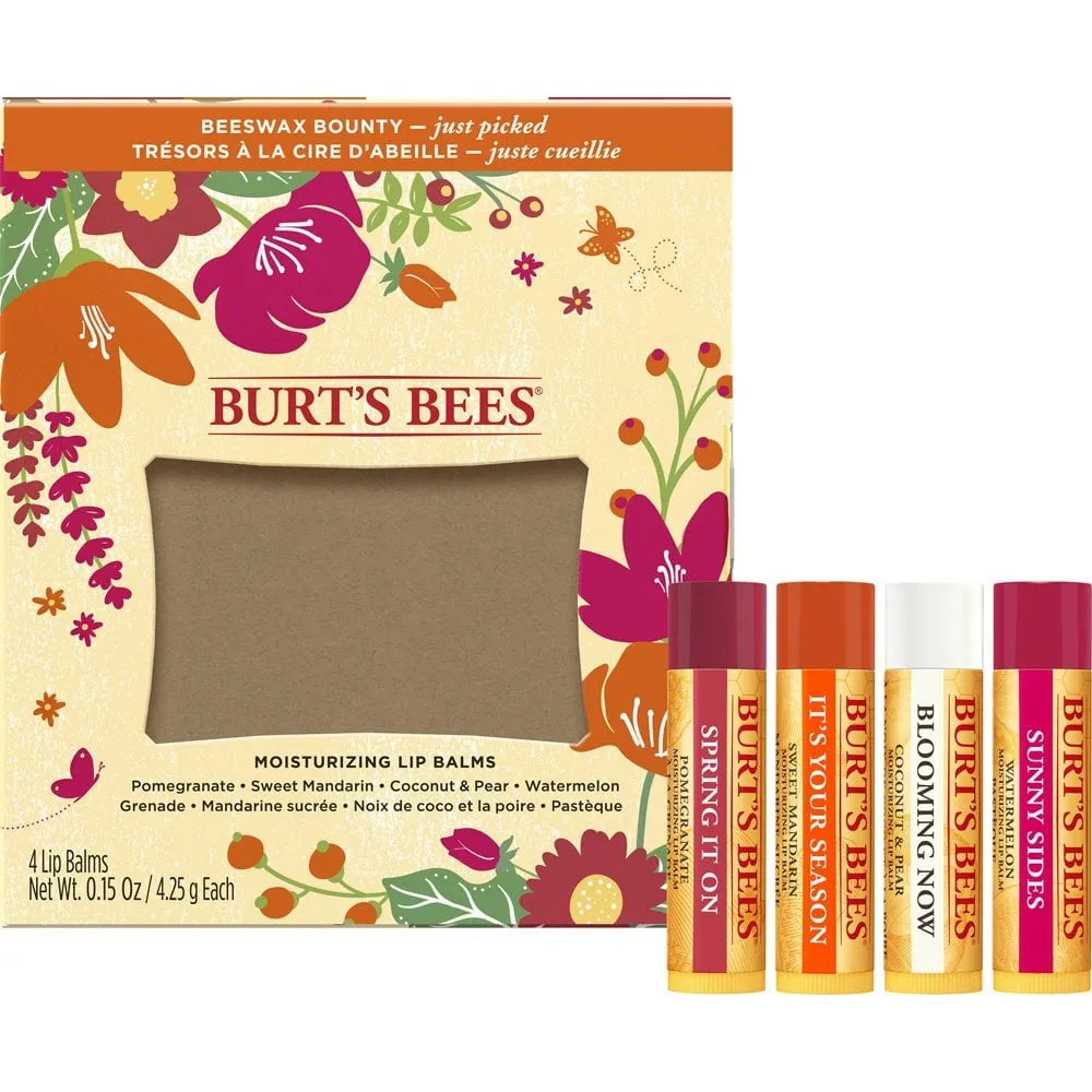 Burt's Bees Just Picked Lip Balm Pack 4 x 4.25g