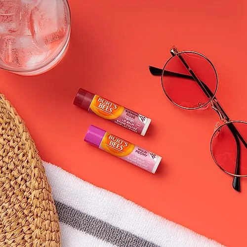 Burt’s Bees Tinted Lip Balm, SPF 30 100% Natural Origin Mineral Sunscreen, Wild Peony, Mother's Day Gift, 1 Tube in Blister Box
