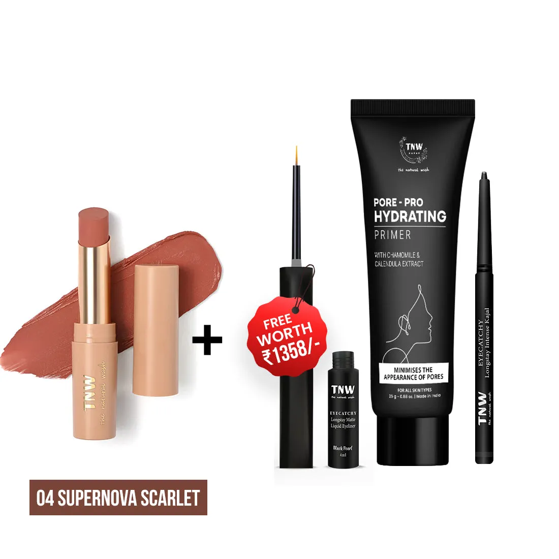 BUY BULLET LIPSTICK  GET KAJAL   EYELINER   PRIMER FREE