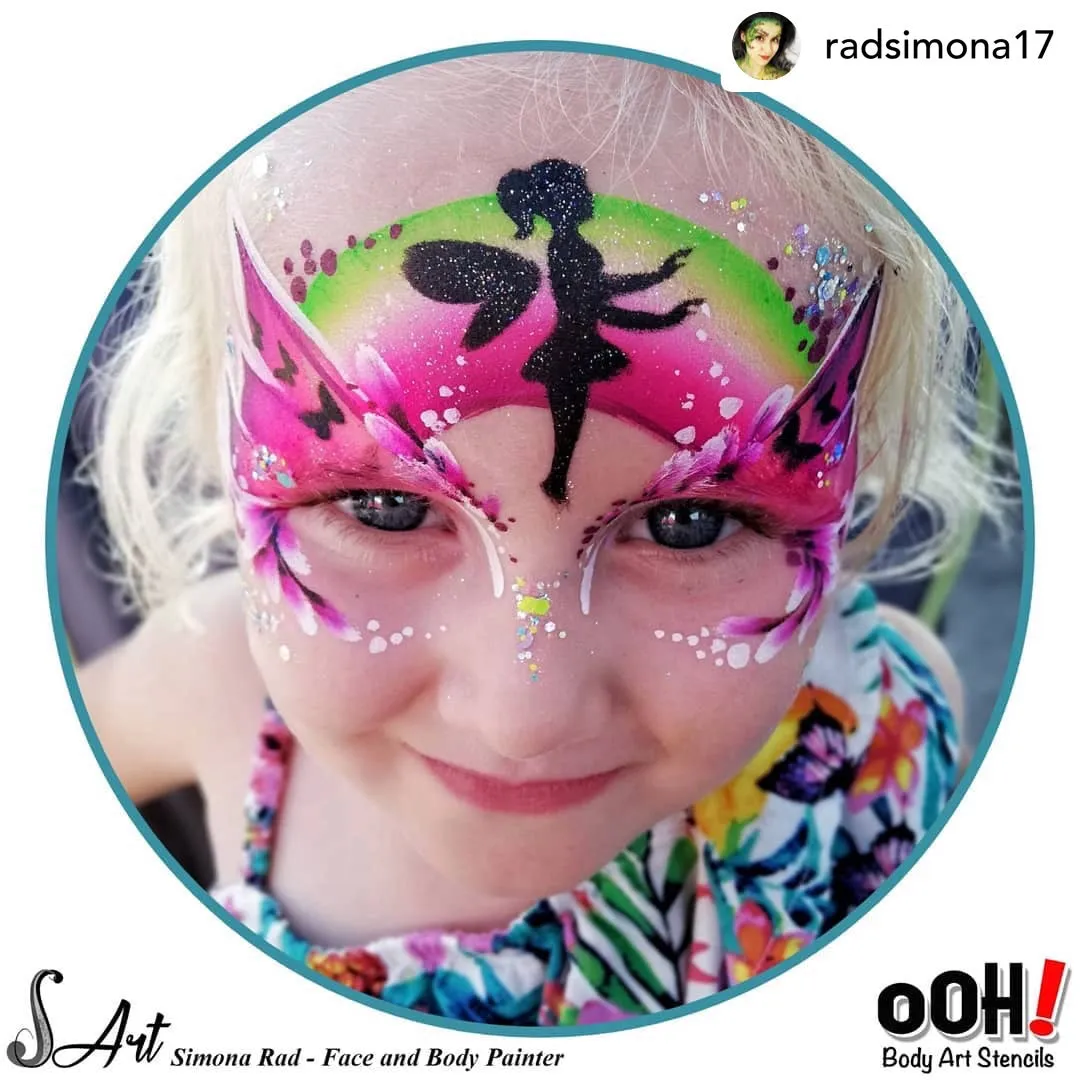 C12 Flying Fairy Flip Face Paint Stencil