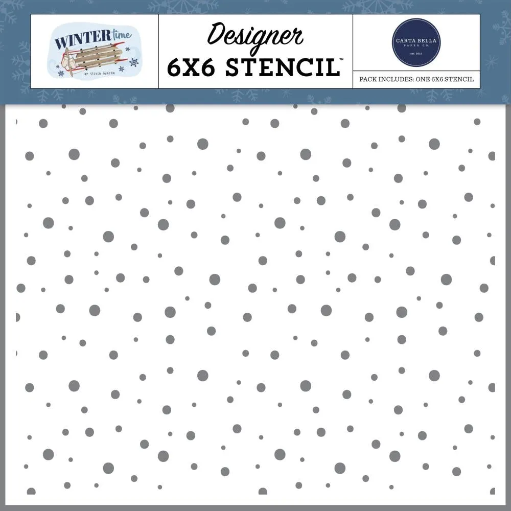 Carta Bella Stencil 6"X6" Stay Inside Blizzard, Wintertime*