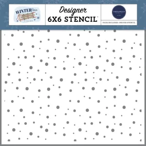 Carta Bella Stencil 6"X6" Stay Inside Blizzard, Wintertime*
