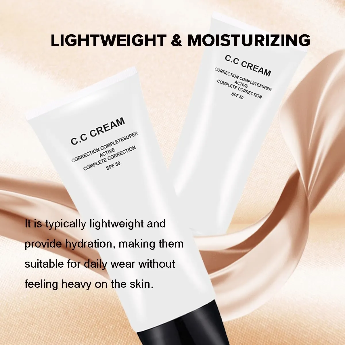 C.C Cream Skin Tone Adjusting for Mature Skin, Complete Correction Super Active, Light, Moisturizer, SPF 50, 1.0 fl oz (Natural, 30ml)