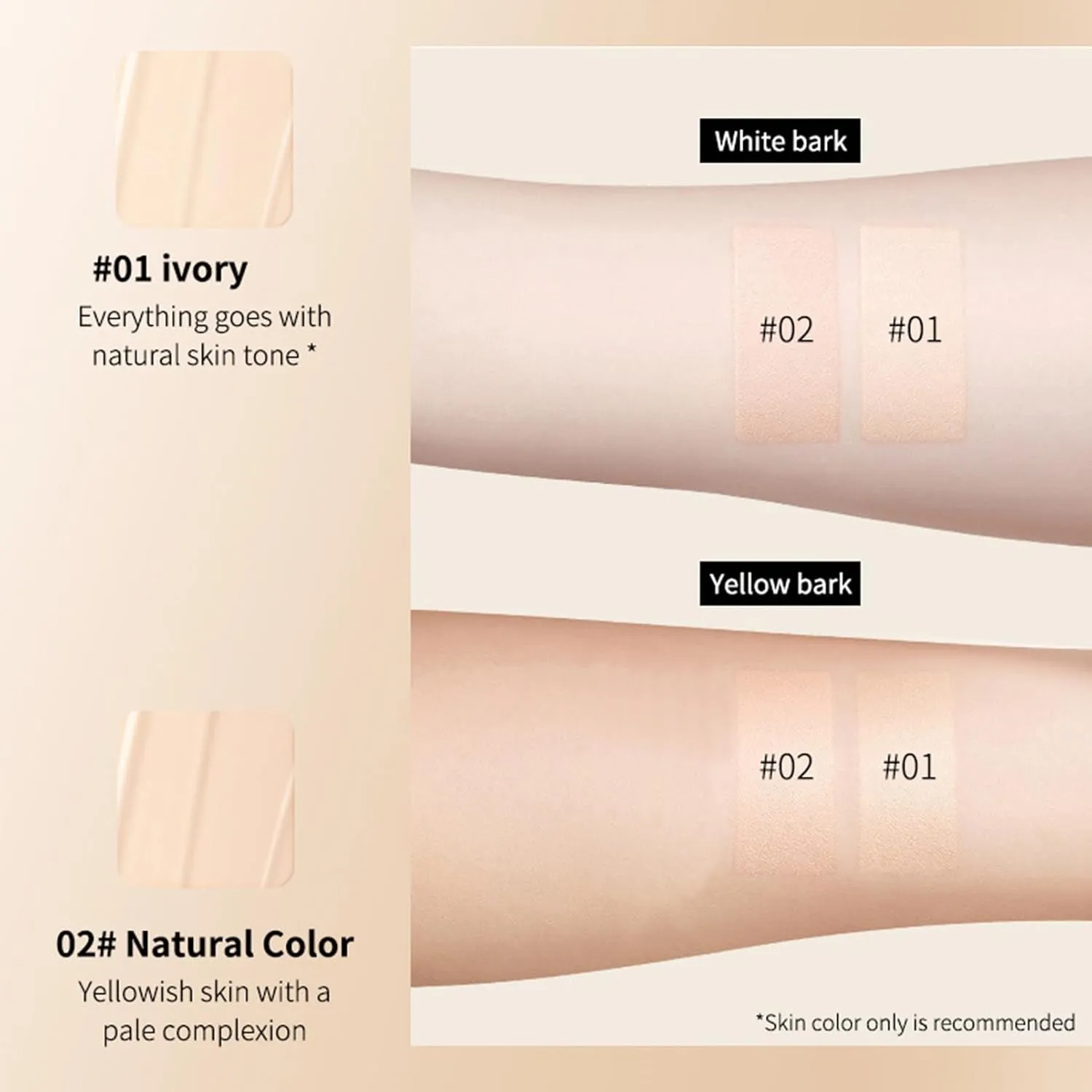 CC Cream with SPF 50  with Brush, Waterproof Flawless Concealer Full Coverage BB Cream for All Skin Types, Lightweight Powder Foundation Full Coverage, Pre-makeup Primer Refine Skin Texture (Ivory)