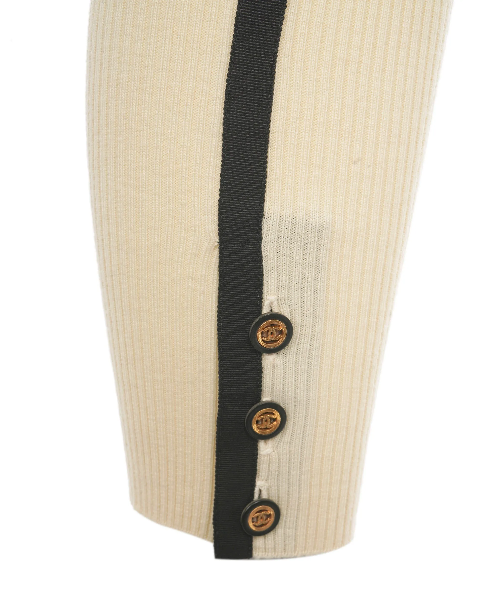 Chanel CC Buttons Knit Jacket & Pants Set Cream  ASL10612