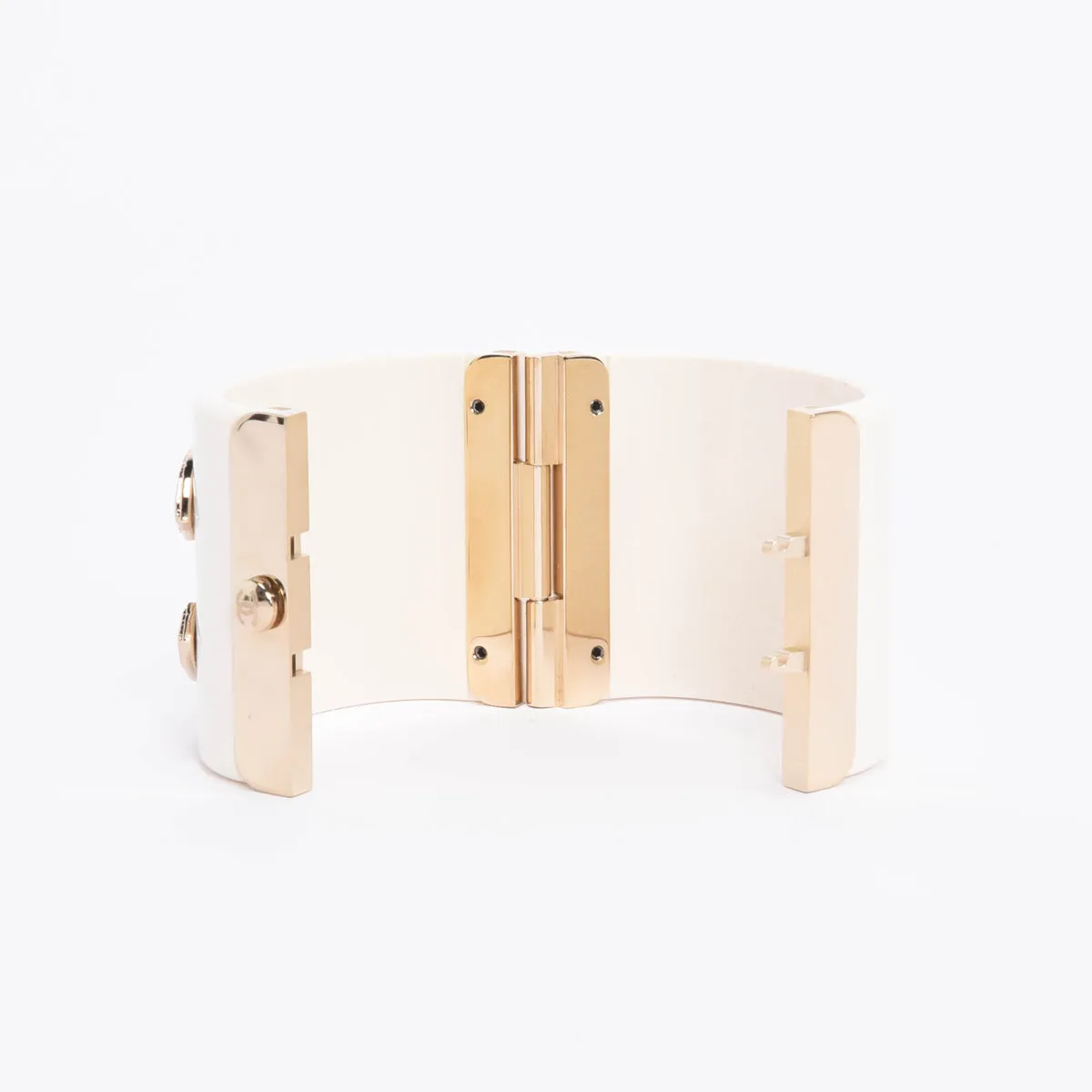 Chanel Cream & Gold Resin CC Cuff