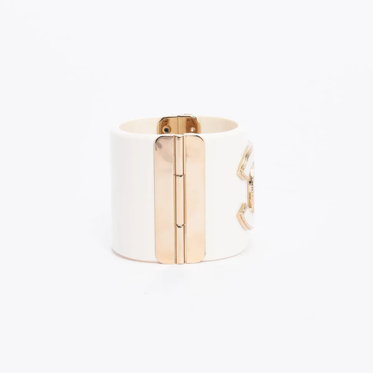 Chanel Cream & Gold Resin CC Cuff