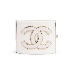 Chanel Cream & Gold Resin CC Cuff