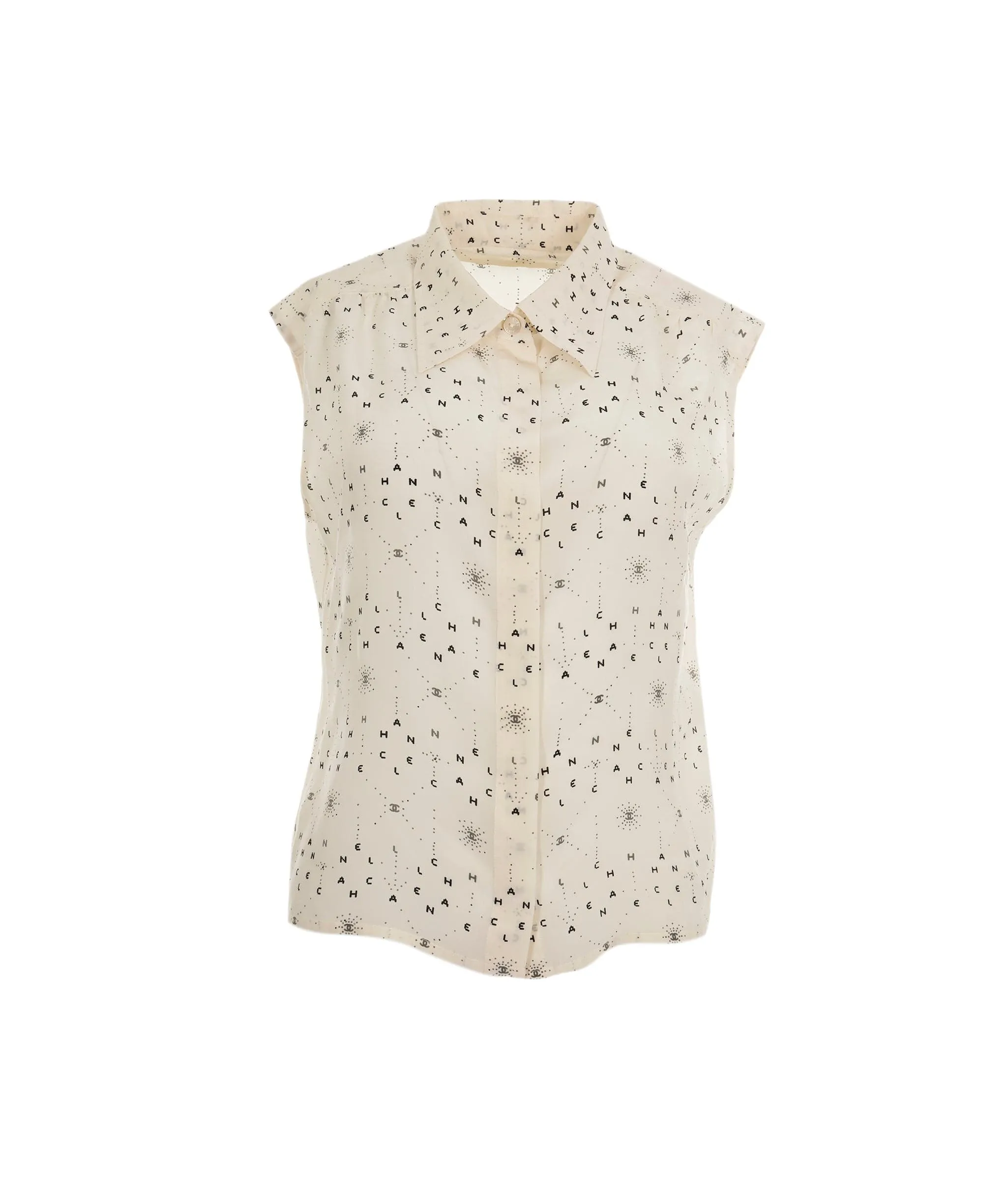 Chanel Cream Silk Sleeveless Top ASL8296