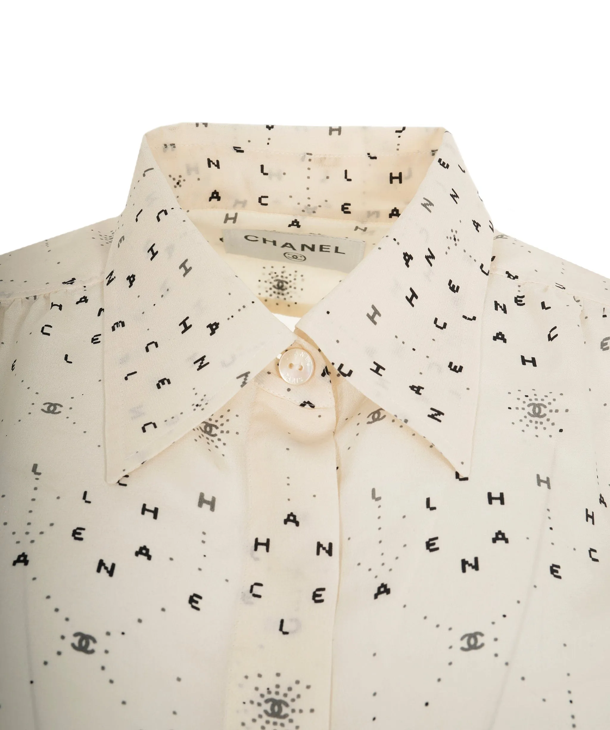 Chanel Cream Silk Sleeveless Top ASL8296