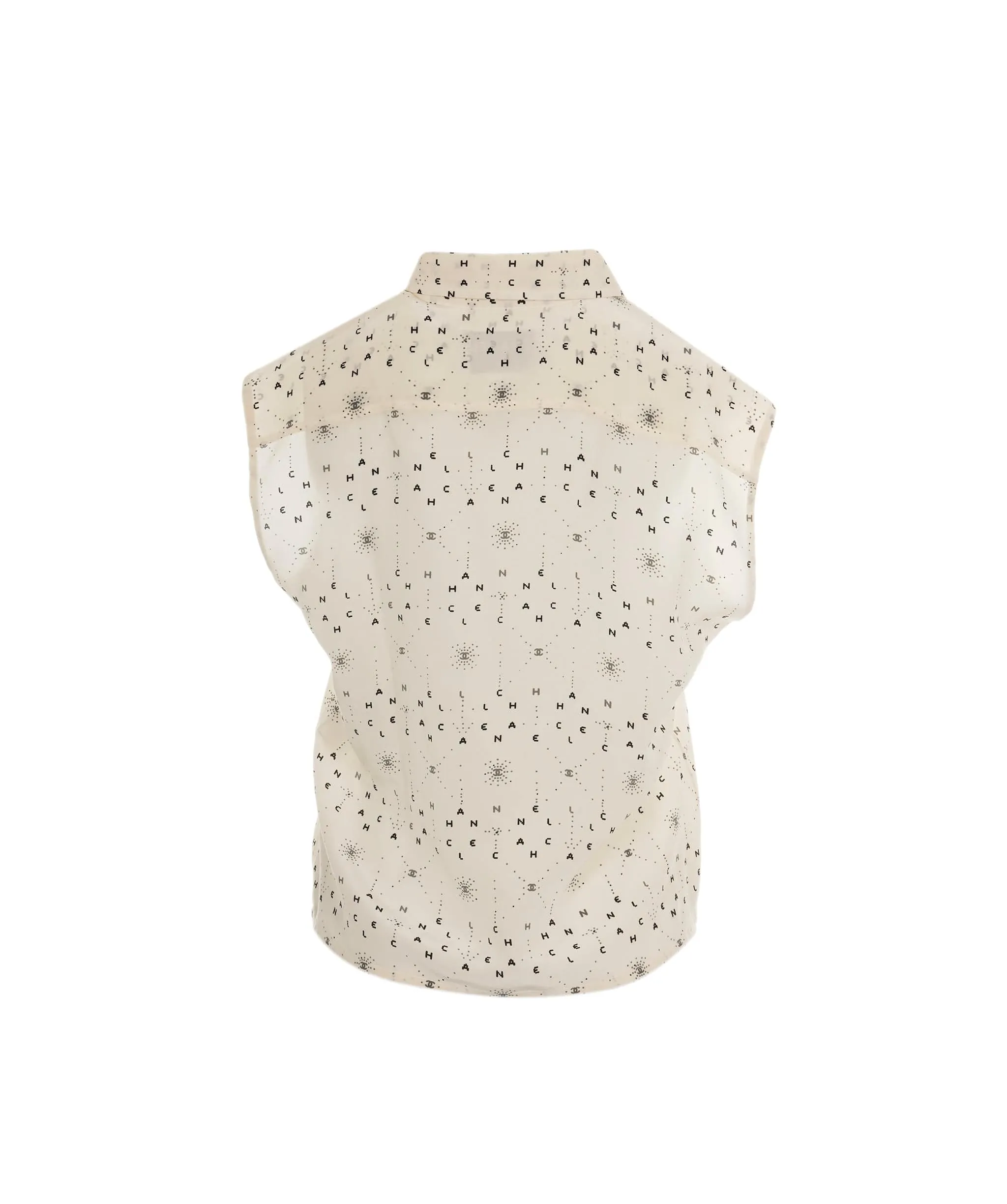 Chanel Cream Silk Sleeveless Top ASL8296