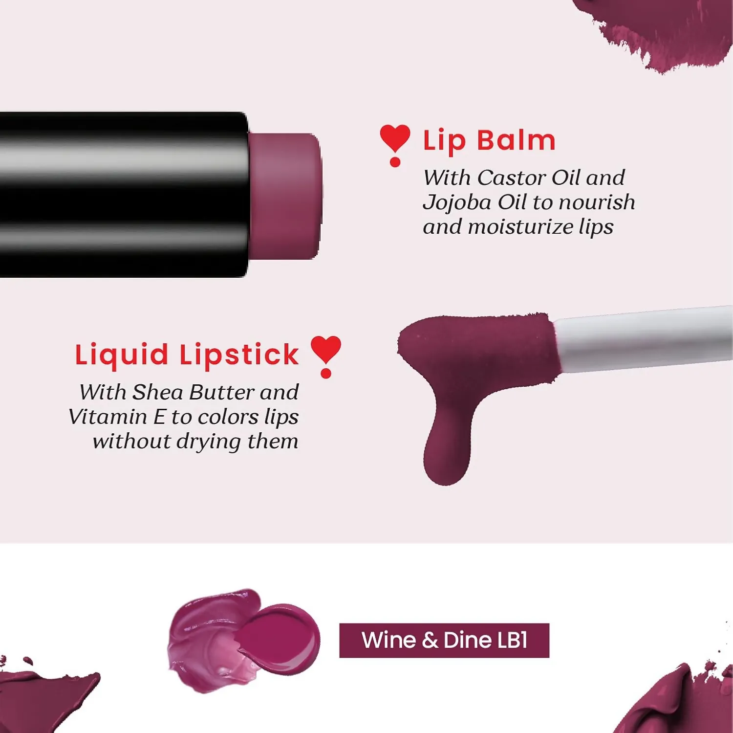 Color Cupid 2 in 1 Tinted Lip Balm   Liquid Lipstick - Wine & Dine