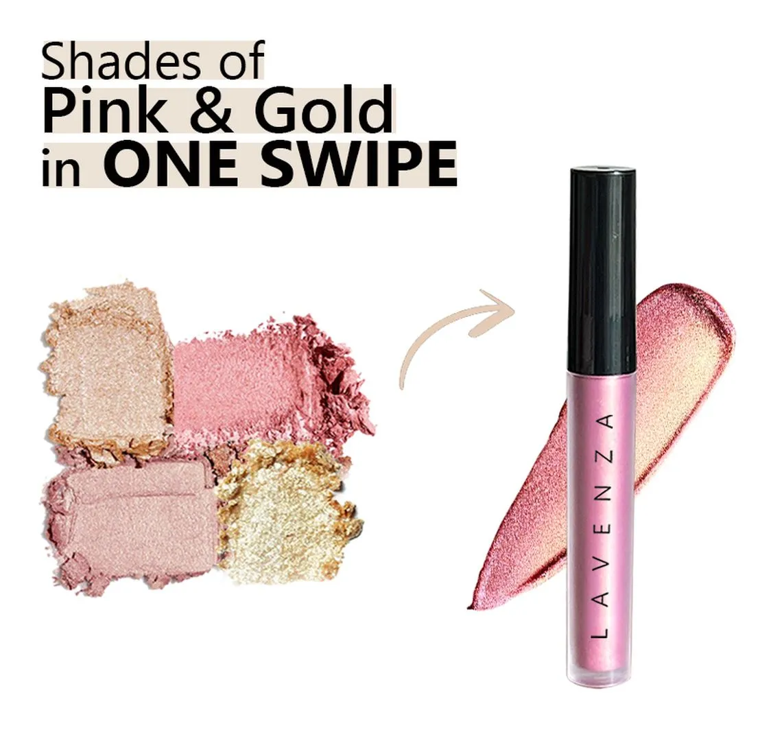 Color Pop (Pink Blush) - Dual Shade (Pink with Gold sheen), Multi-Use Liquid Eyeshadow