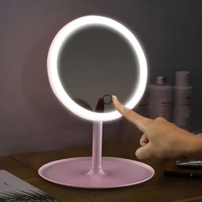 Compact Adjustable LED Light Up Makeup Face Mirror