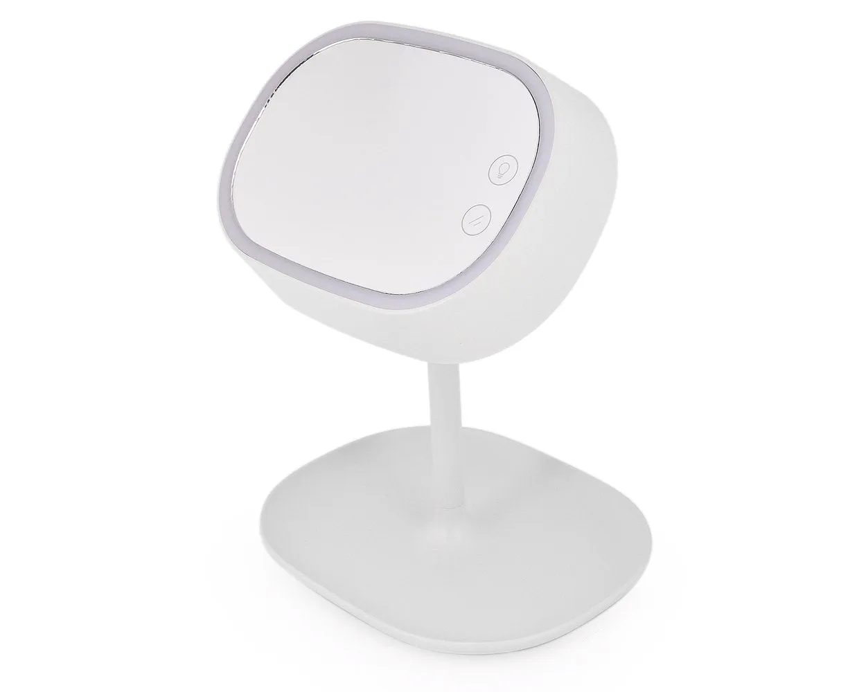 Compact LED Makeup Mirror with Table Lamp - White