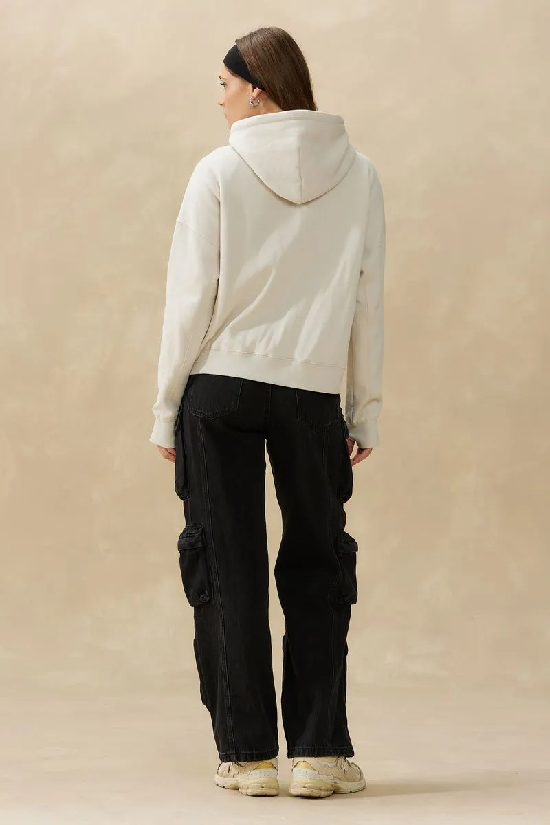 Contour Line Perfect Hoodie | Cream
