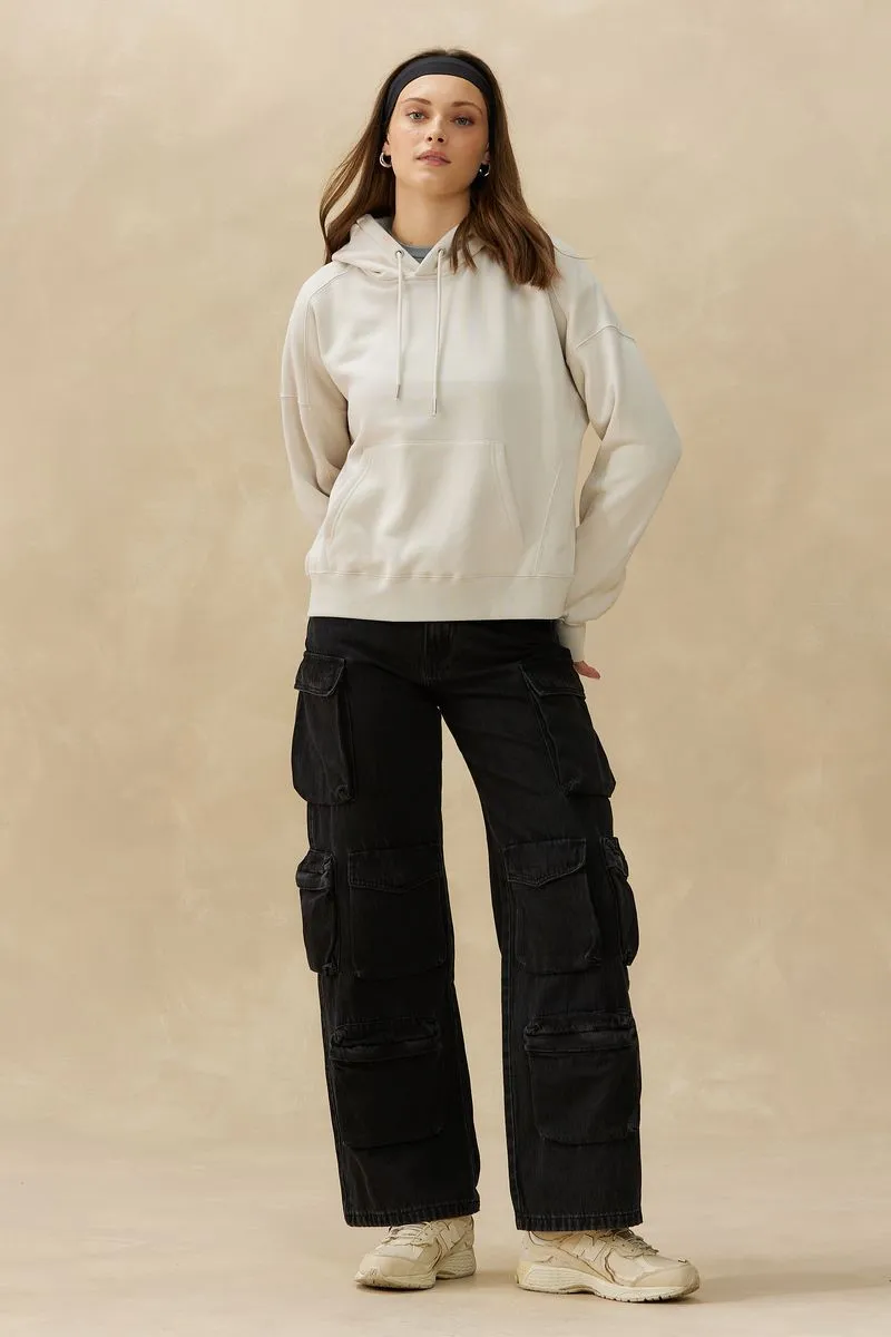 Contour Line Perfect Hoodie | Cream