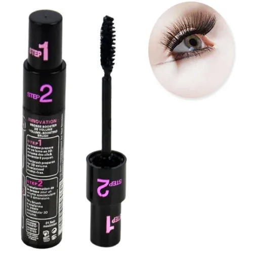 Cosmetic Makeup Black Dual Brush Natural Thicken Curl Eyelash Extension Mascara