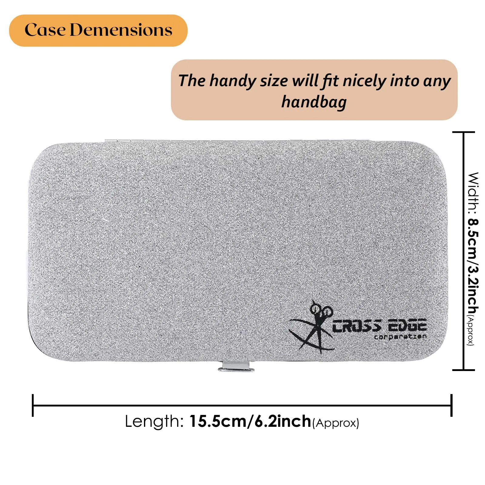 Cross Edge Corporation Empty Glittery Eyelash Extension Tweezers Storage Case Multipurpose Portable lash Tweezers Magnetic Box Hold 6 Tweezers - Keep Your Beloved Lash Tweezers Safe & Secure (Silver)